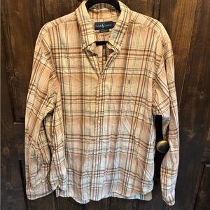 Ralph Lauren Classic Fit Plaid Shirt - Tan and Cream